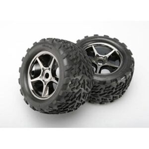 DEKK / FELG GEMINI BLACK CHROME (2) 17MM HEX - TRAXXAS