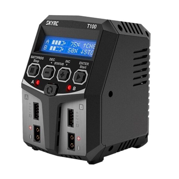 T100 AC DUAL 2X50W SKYRC BALANCE CHARGER - Bilde 1