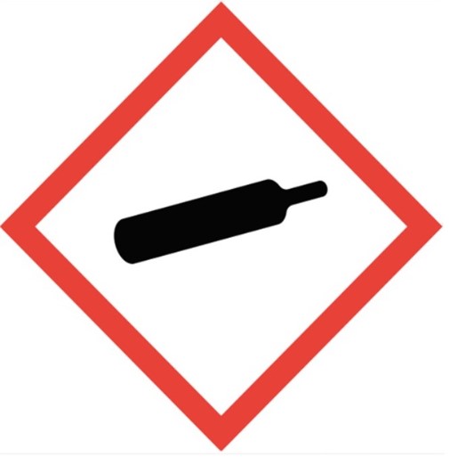 SKILT "GASS UNDER TRYKK" 21X21CM - SELVKLEBENDE