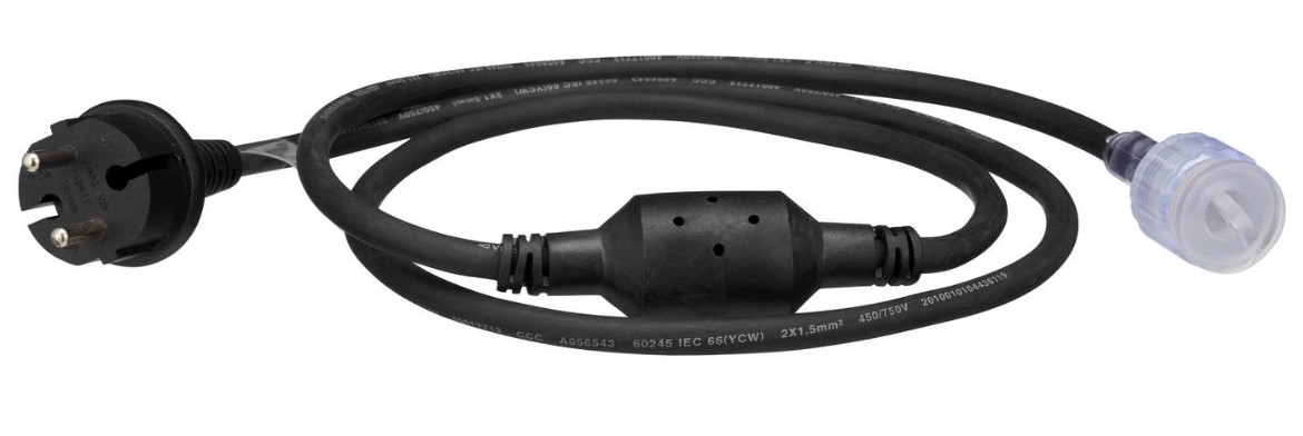 STRØMKABEL MED PLUG IN 1,5 M SUNLIT MARELD