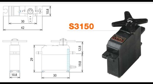 FUTABA S3150 DIGITAL MINI 3.7KG 4.8 - Bilde 2