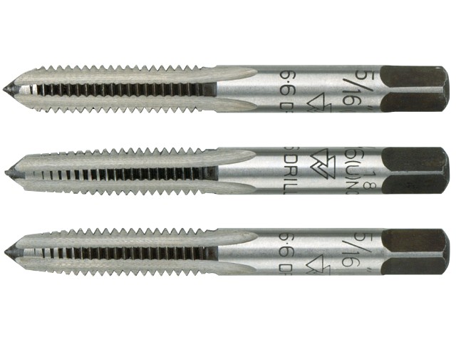GJENGETAPP SETT - UNC 1/2" - NR 1-2-3 KROMSTÅL