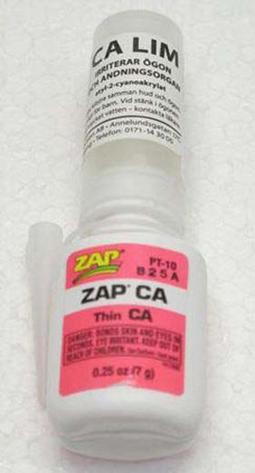 CA ZAP RØD LYNLIM - TYNN, - 7,2ML 7gram
