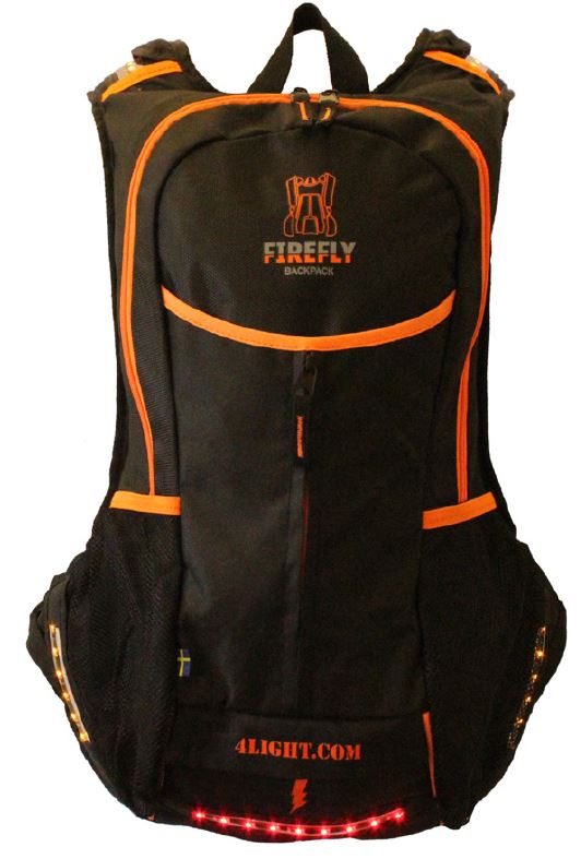 RYGGSEKK FIREFLY 10L VANNAVV. M/LED LYS FORAN,SIDE OG BAK