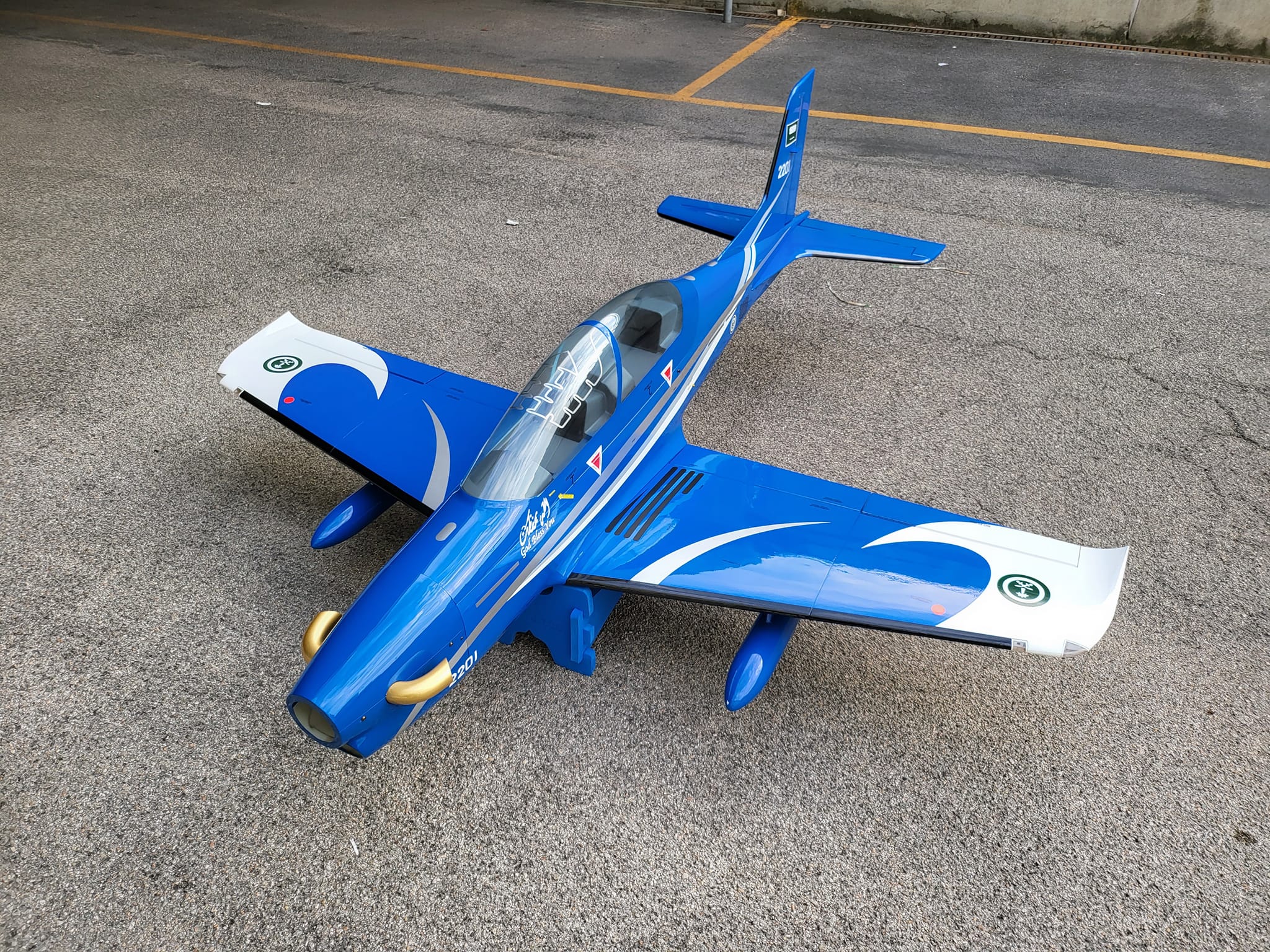 SEBART PILATUS PC-21 XL V2 BLUE W/LANDING GEAR - Bilde 1