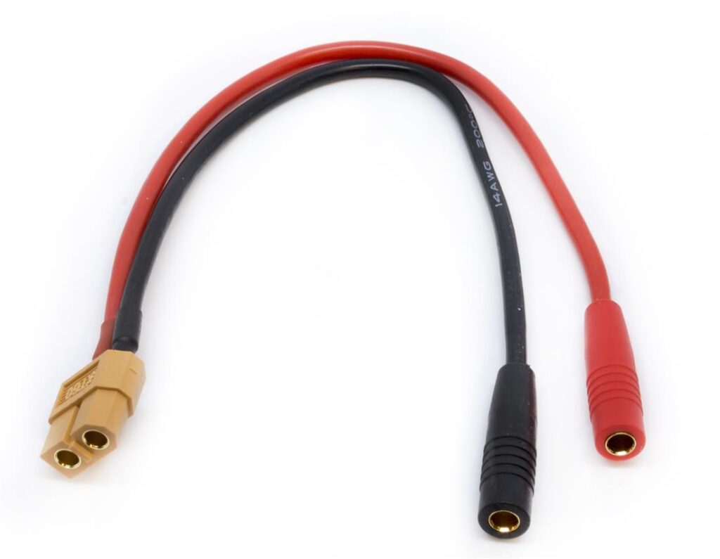 FUSE LADEKABEL XT60 TIL 4MM BANAN OVERGANG