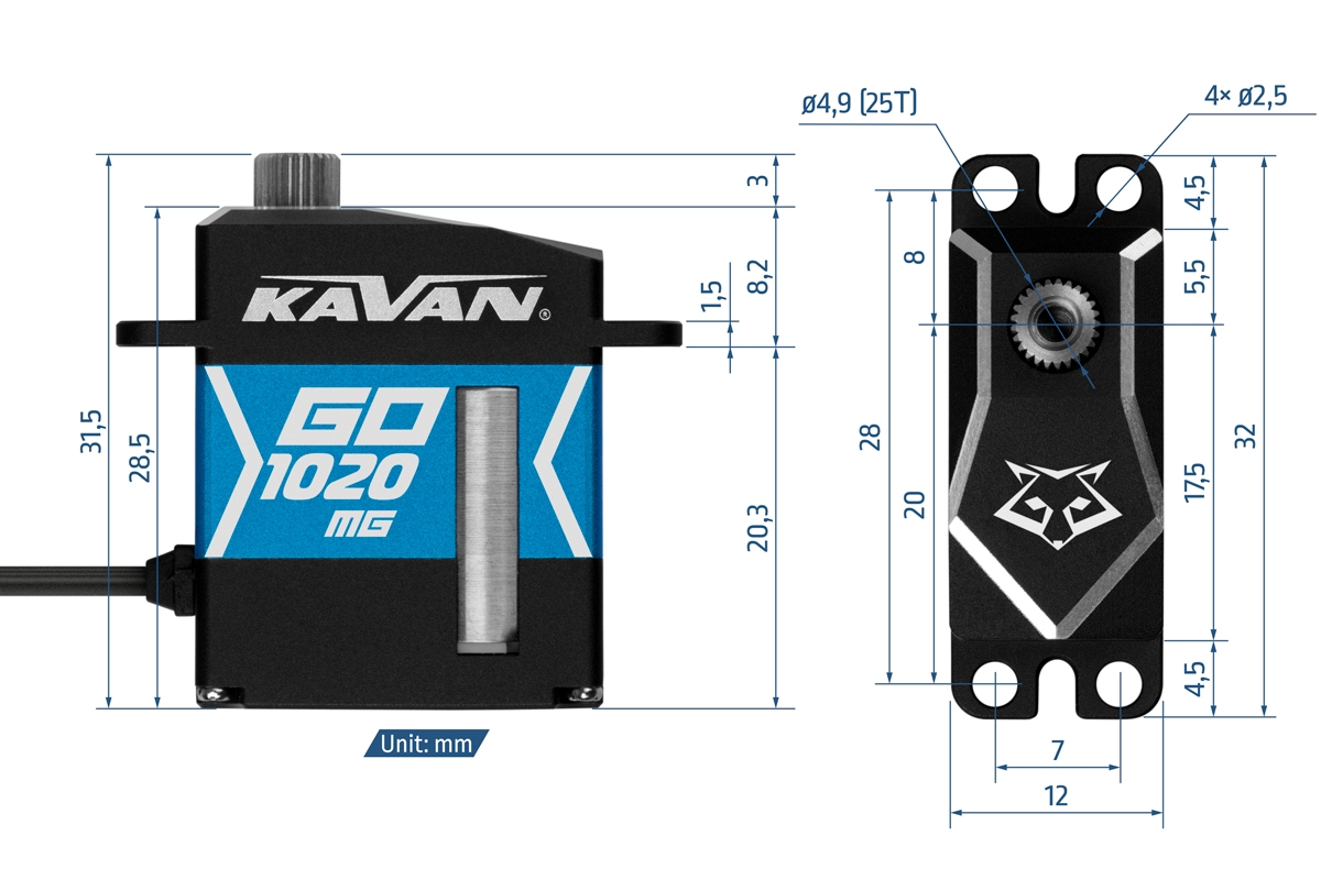 KAVAN GO-1020MG DIGITAL MICRO SERVO - Bilde 2
