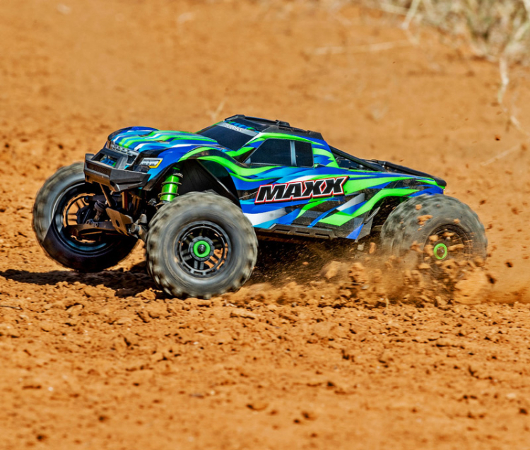 MAXX 4x4 W/WIDEMAXX 1/10 RTR TQi Bl TSM GREEN- TRAXXAS
