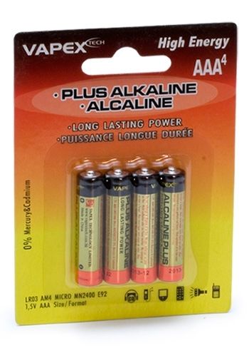 BATTERI ALKALISKE AAA 4PK - VAPEX