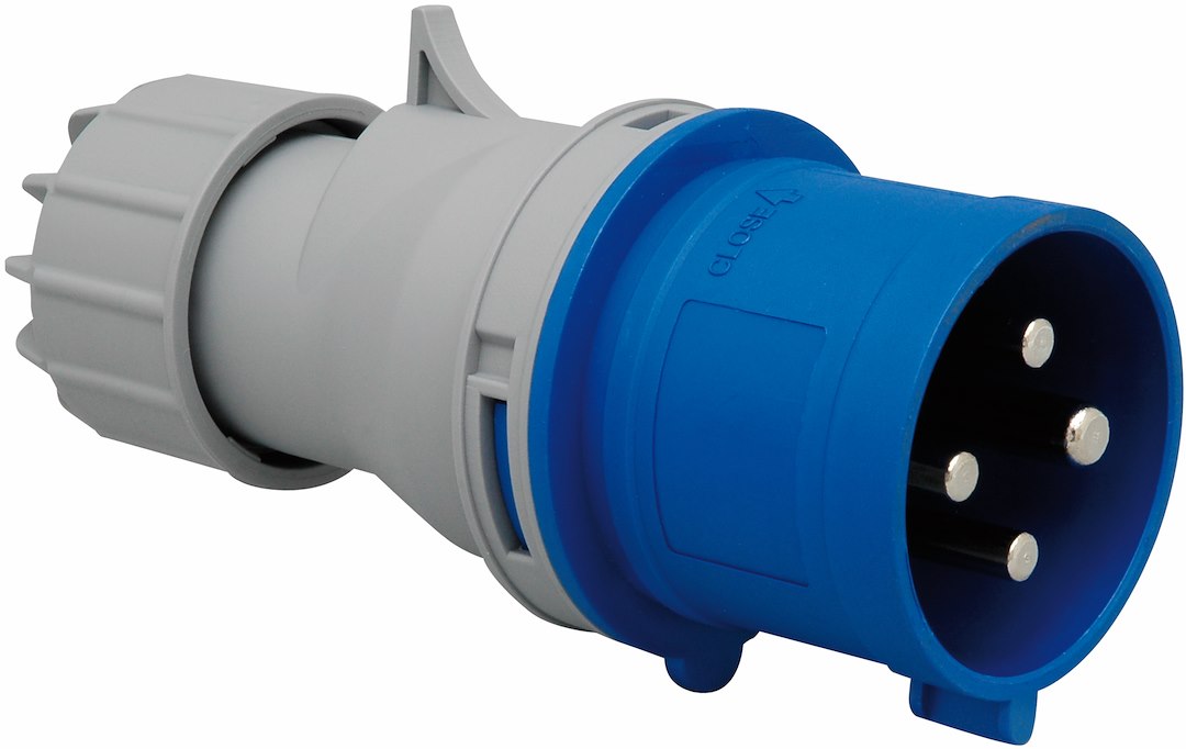 STØPSEL FASEVEKSLER, 32A, 3P+J, 230V, 9H, IP44 - Bilde 1