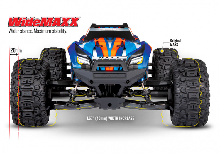MAXX 4x4 W/WIDEMAXX 1/10 RTR TQi Bl TSM GREEN- TRAXXAS
