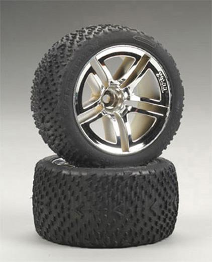 REAR TIRES & WHEELS ASSEMBLED - JATO (2) - TRAXXAS