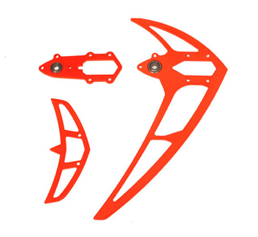 FIN SET NEONRED, LOGO 550/600/690 SX