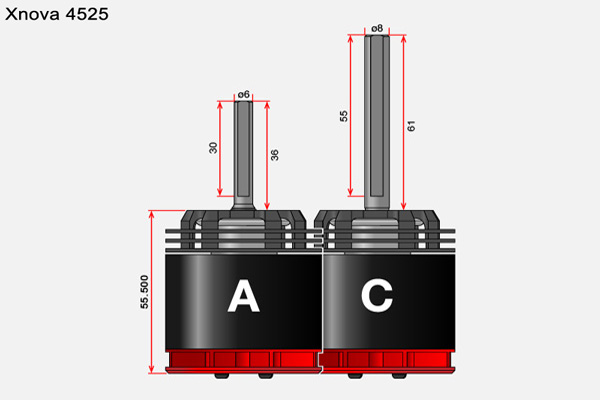 XNOVA XTS 4525-560KV - Shaft C - Bilde 2