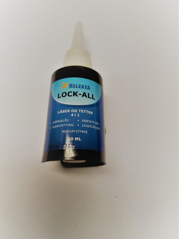 SKRUE/GJENGELÅS AKS.LÅS TETTNING RELEKTA LOCK-ALL 50ML BELG - Bilde 1