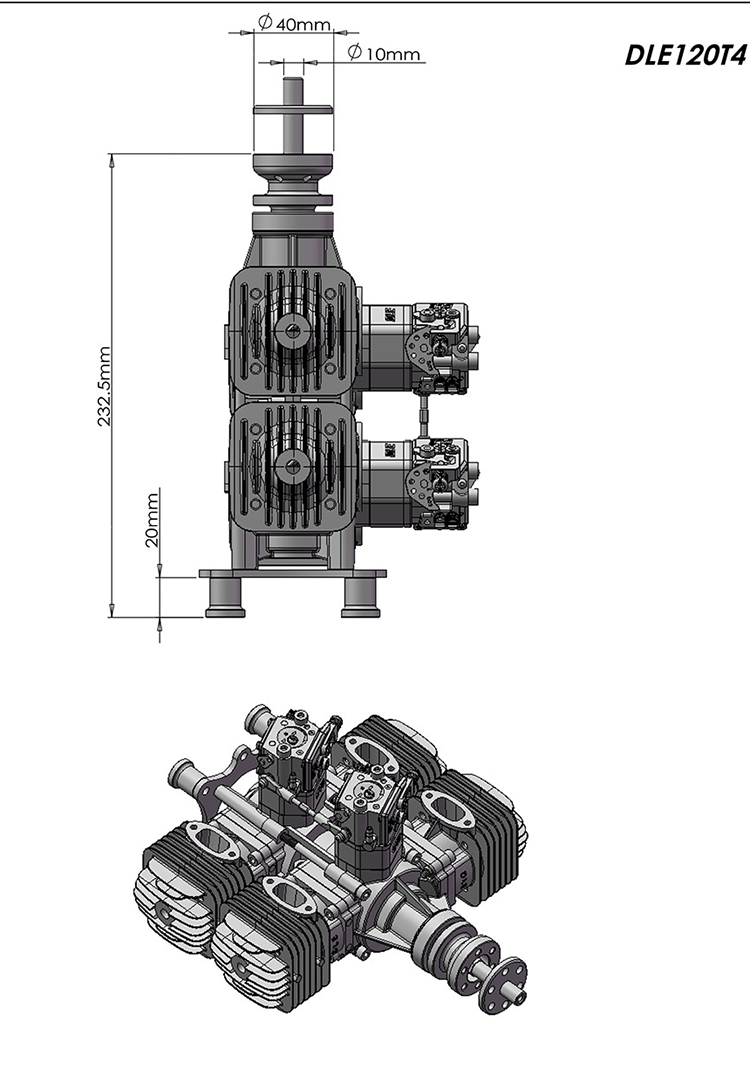 DLE 120CC B4 BENSINMOTOR MED POTTE OG TENNING - Bilde 7