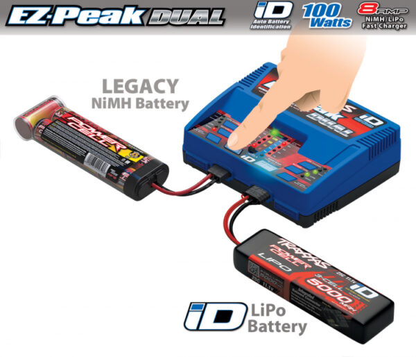 TRAXXAS EZ-PEAK DUAL 8Ah LADER + 2 x 3S-5000mAh-11,1V BATT - Bilde 6