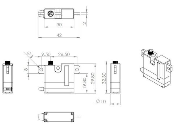 MKS HV6130 WING SERVO - Bilde 3