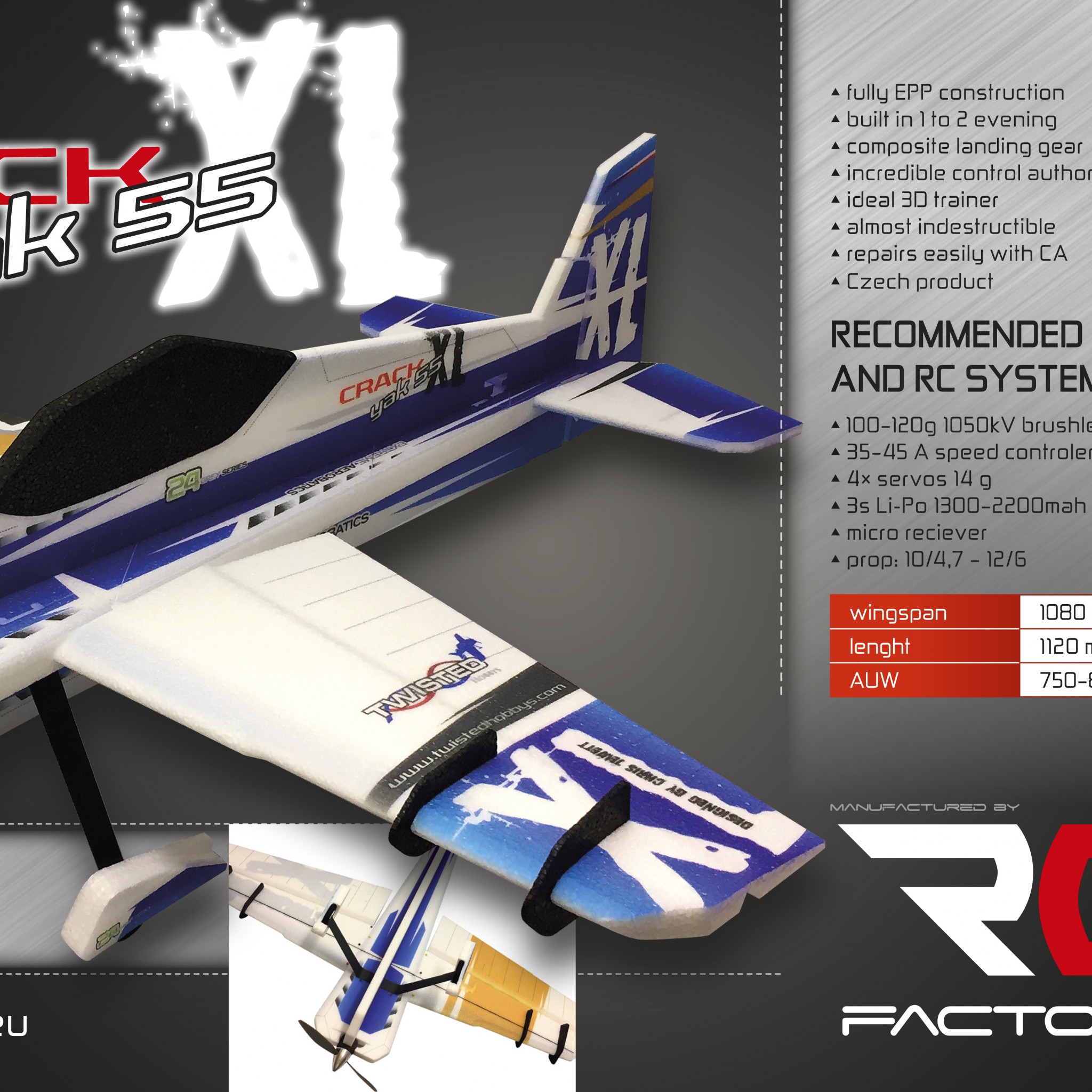 CRACK YAK XL BLUE RC FACTORY - Bilde 1