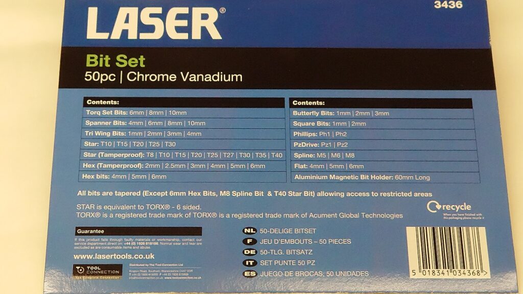 BITSETT LANG 50 DELER CR/V PROFF - LASER