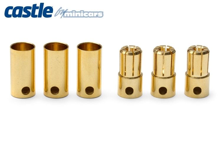6.5MM BULLET CONNECTOR 13G/8G 200A (3) - CASTLE CREATION