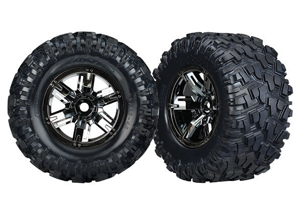 DEKK OG FELG MAXX AT/X-AXX SVART KROM (2) - TRAXXAS