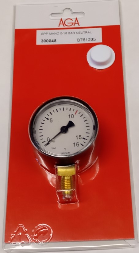 MANOMETER ARBEID 0-16 BAR, UC 500, NØYTRAL - LINDE