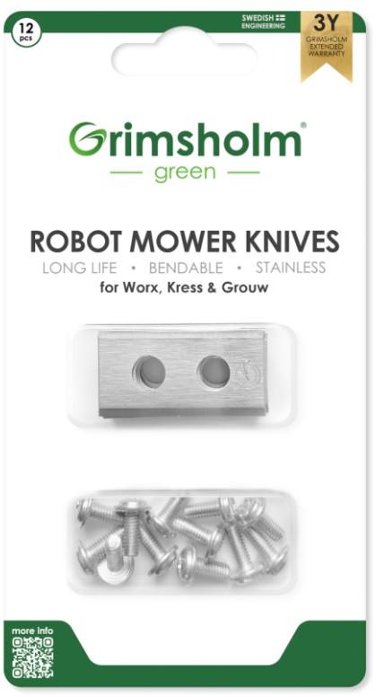 KNIVER ROBOT KRESS,WORX,LANDXCAPE & GROW 12ST M/SKRUER GRIMSHOLM - Bilde 1