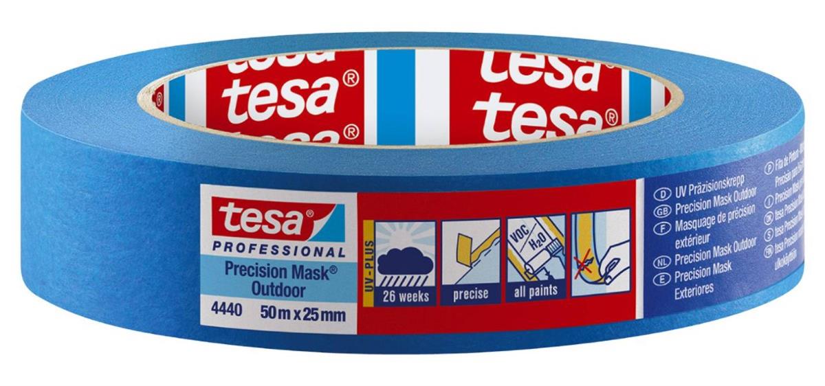 MASKERINGSTAPE 38MM PRECISION UTENDØRS BLÅ 50M - TESA 4440 - Bilde 1