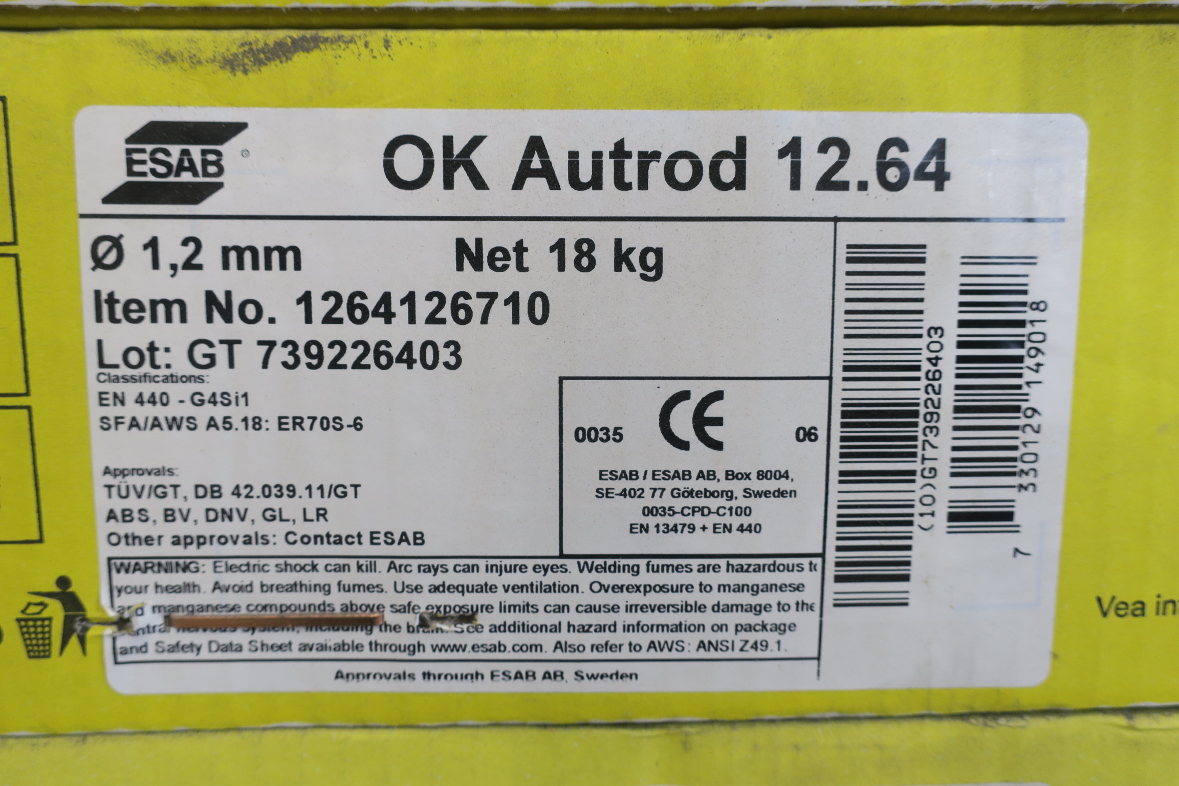 SVEISETRÅD OK AUTOROD 12.64 - 1,2 MM - 18 KG Spole - Bilde 2