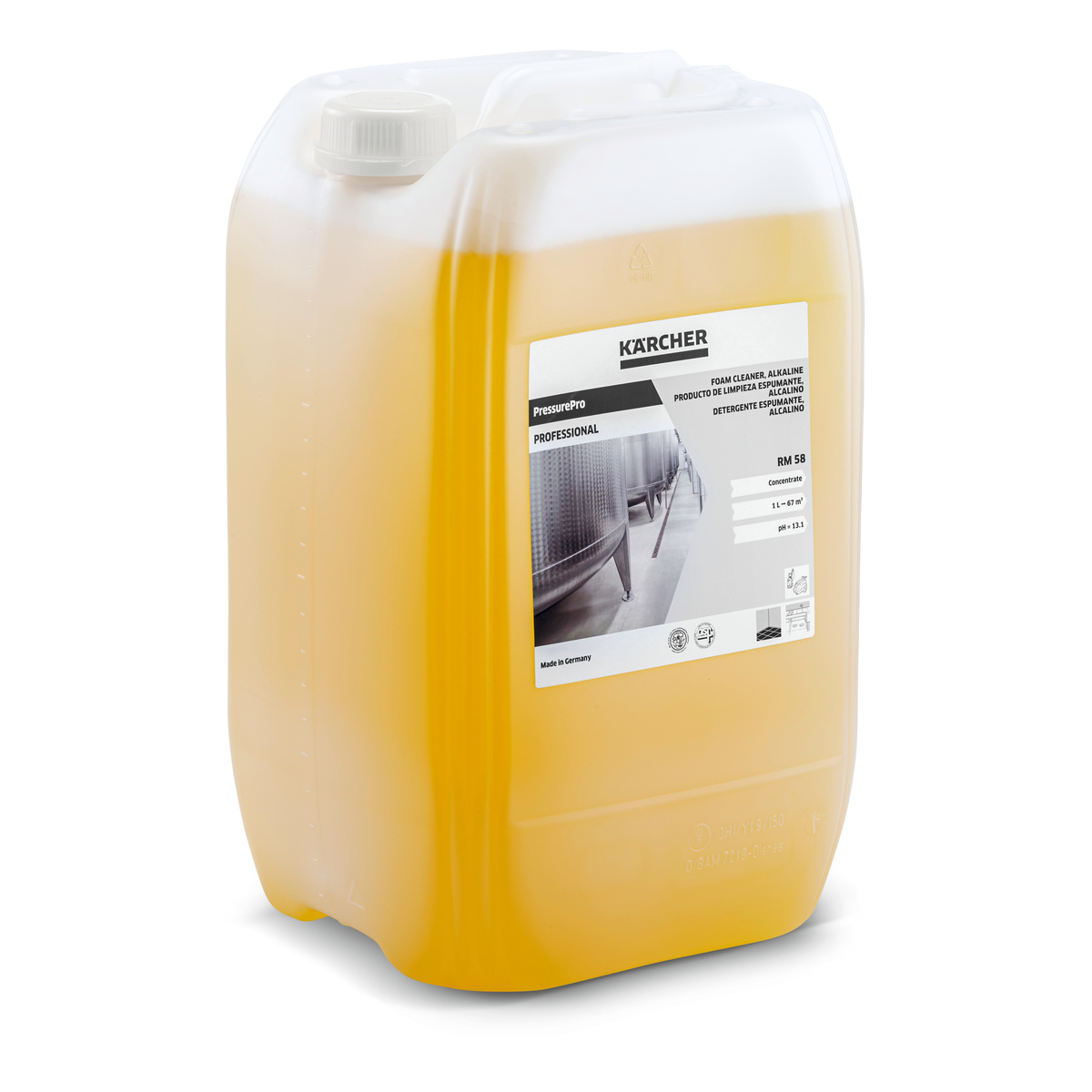 RM 58 PressurePro Skumrengjøringsmiddel, alkalisk, NTA-fri - 20 LTR.   KÄRCHER - Bilde 1
