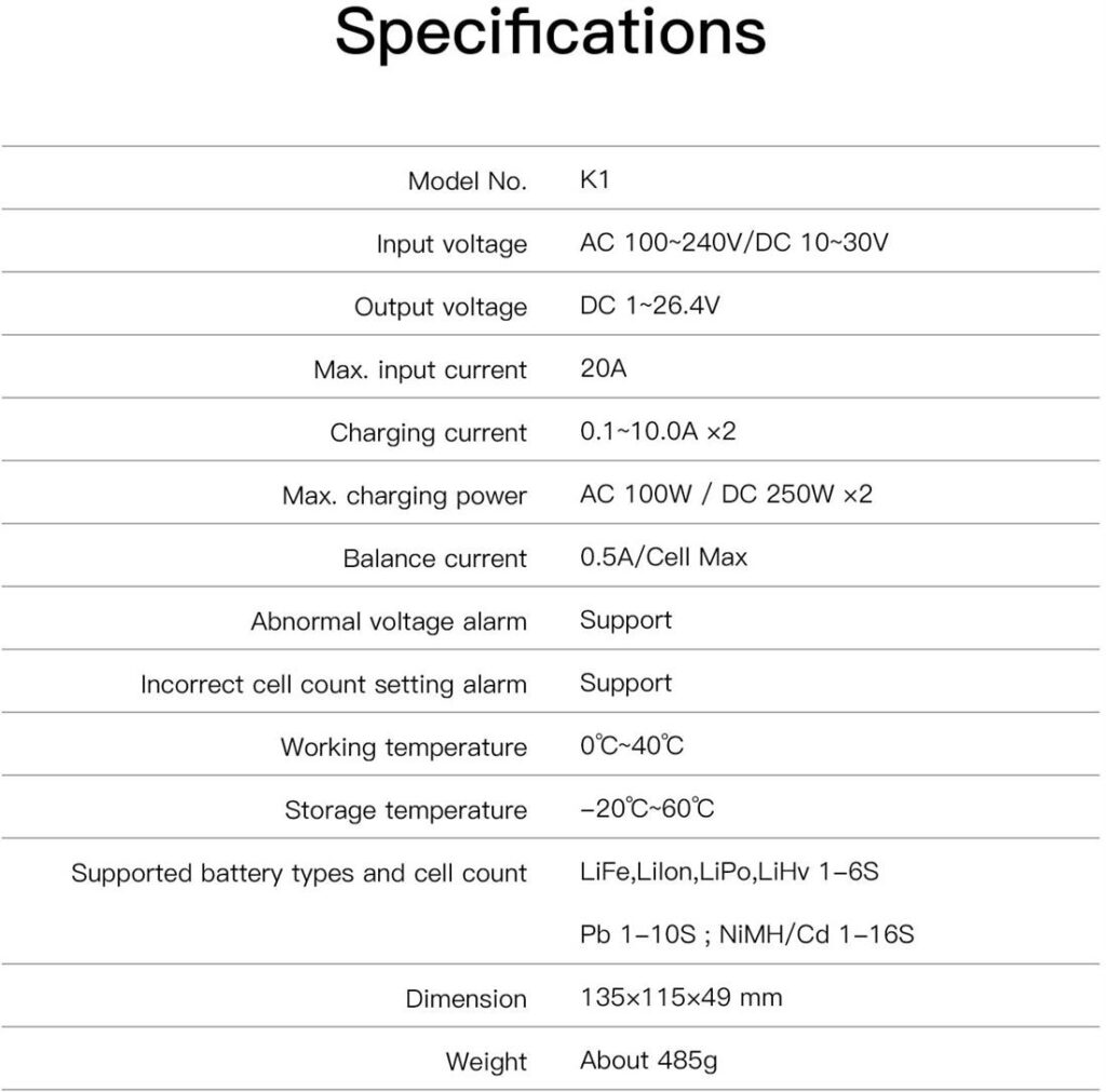 ISDT K1 12/220V 6S 10A SMART CHARGER