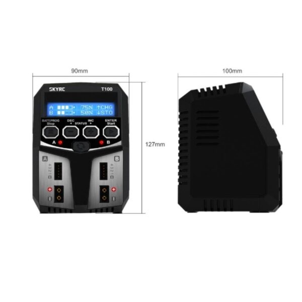 T100 AC DUAL 2X50W SKYRC BALANCE CHARGER - Bilde 2