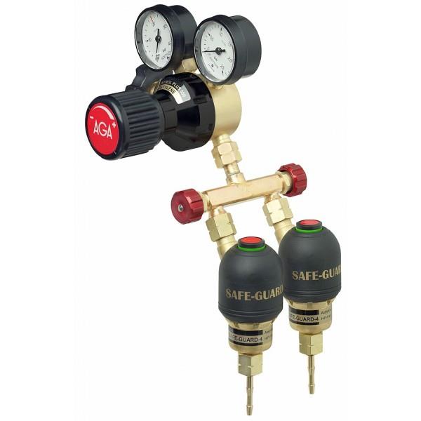GASS DOBBEL UTTAK 3/8" RH, NIT/ARG/HEL- AGA - Bilde 2
