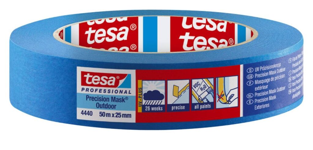 MASKERINGSTAPE 25MM PRECISION UTENDØRS BLÅ 50M - TESA 4440