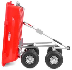 v02_C3BE770C856D71F277026EC5BCE0AA76.jpg HAGEVOGN HECHT MAX.150KG 4-HJUL. M/SVING. OG TIPP, PLAST