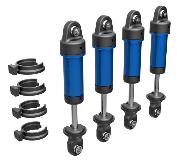 SHOCKS ALU BLUE COMPLETE W/O SPRINGS FOR TRX-4M - TRAXXAS