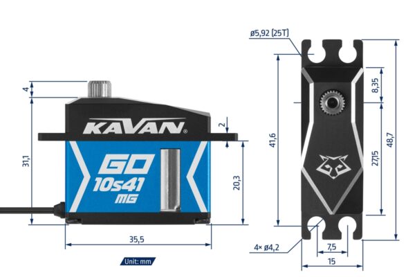 KAVAN GO-10S41MG DIGITAL MINI SERVO - Bilde 2