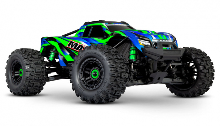 MAXX 4x4 W/WIDEMAXX 1/10 RTR TQi Bl TSM GREEN- TRAXXAS