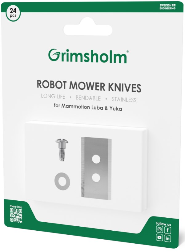KNIVER ROBOT MAMMOTION LUBA & YUKA 24STK M/SKRUER GRIMSHOLM