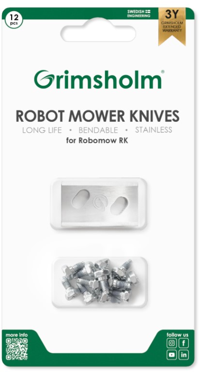 KNIVER ROBOT ROBOMOW RK 12STK M/SKRUER GRIMSHOLM - Bilde 1