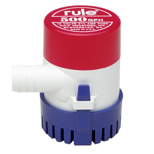 LENSEPUMPE RULE 500 GPH, 12V - MANUELL