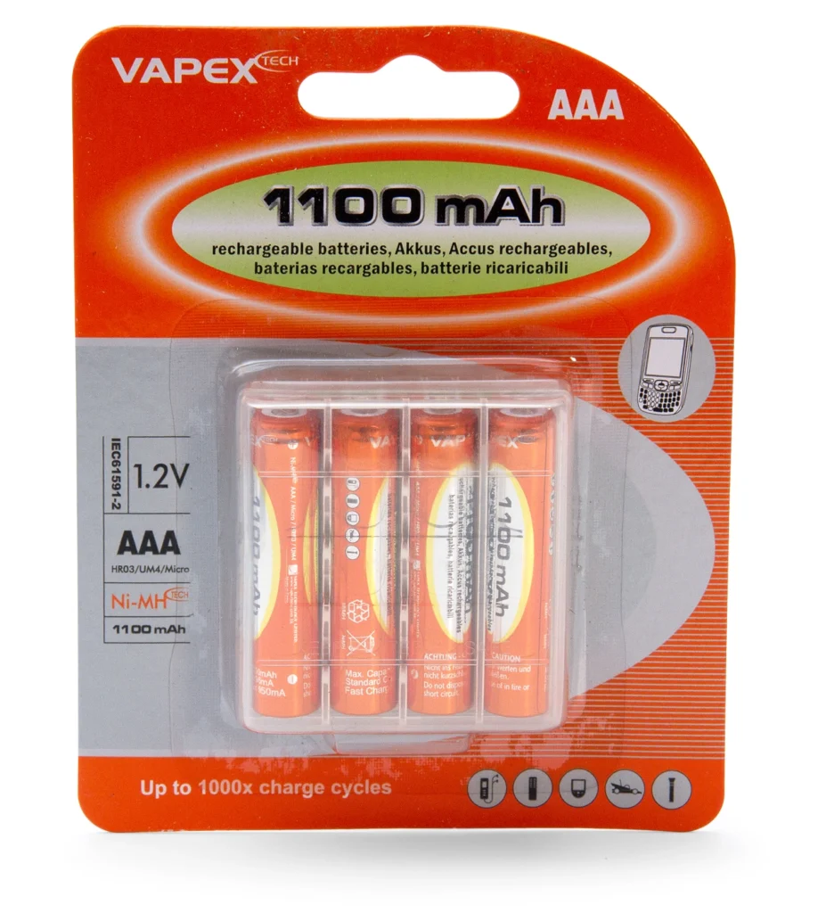 1,2v 1100MAH AAA NIMH OPPLADBARE 4PK