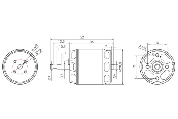 KAVAN PRO 2836-1050 BØRSTELØS MOTOR - Bilde 3